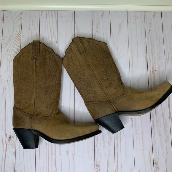 Masterson Suede Womens Cowboy Boot Mid Calf Stitched Detail Leather Size 7 - Picture 11 of 11